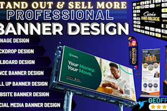 design roll up banner, retractable banner, billboard design, signage design