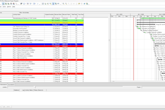 create primavera p6 and ms project schedule and gantt chart