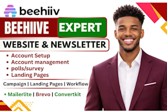 setup beehiiv, beehiiv newsletter, beehiiv landing page, website and automation