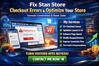 fix stan store checkout errors layout store optimization to increase conversions