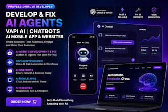 develop and fix ai agents vapi ai chatbots ai mobile app and ai websites