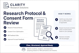 review and optimize your research protocol or consent form