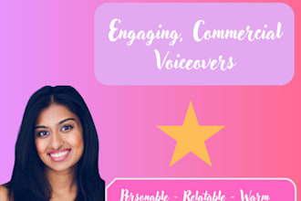 deliver a commercial, exciting voiceover