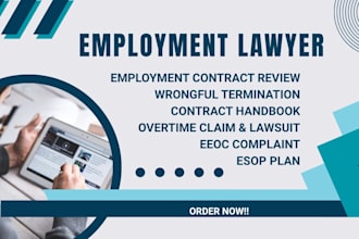 be your employment lawyer for wrongful termination, harassment, and disputes