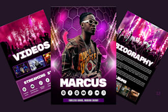 make music epk, dj press kit, artist press kit, speaker epks, event flyers, logo