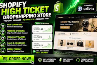 shopify high ticket dropshipping store trending product automation sellvia store