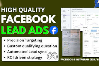 setup and manage facebook ads for lead generation