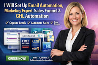 set up email automation marketing expert, sales funnel, ghl automation marketing