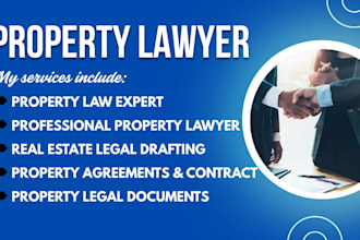handle property law matters, tenancy, agreement, and real estate review