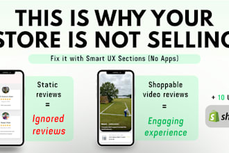 shopify conversion upgrade with custom UX sections