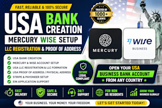 do USA bank creation, mercury wise,  usa physical address and proof of address