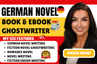 ghostwrite your german novel, romance, fantasy or cozy mystery novel