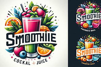 make modern smoothie bar, cocktail and juice café logo for your company