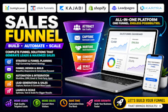 design gohighlevel clickfunnels kajabi shopify leadpages kartra sales funnel