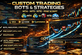 build custom trading bot, indicators and strategies for mt5 nt8 pine script