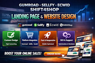 build gumroa sellfy ecwid shift4shop landing page website design