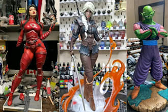 3d print and paint anime figure model action figure statues stl resin printing
