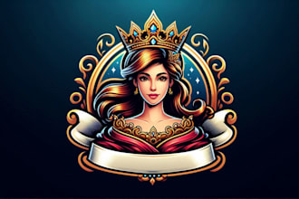 create amazing royal queen mascot logo with unlimited revisions