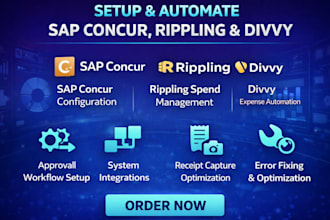 setup and automate sap concur, rippling and divvy expense management system