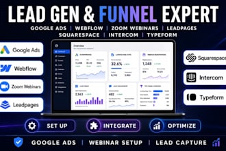 setup google ads webflow zoom webinars leadpages squarespace intercom typeform