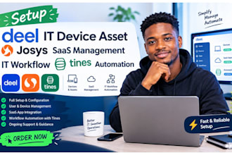 setup deel IT device asset josys saas management  IT workflow tines automation