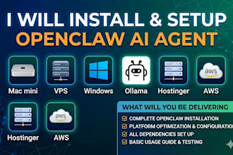 install setup openclaw ai agent on macmini,vps, windows, ollama, hostinger, AWS,