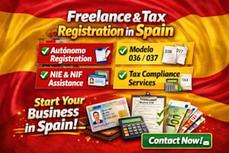 register autónomo spain, modelo 036 037 tax setup, nie nif support