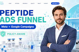 build peptide marketing ads facebook ads peptide funnel google ads