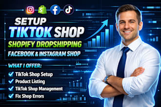 setup tik tok shop, fix tiktok shop, instagram shop for shopify dropshipping