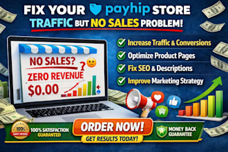 fix your payhip woocommerce shopify esty wix store traffic but no sales problem