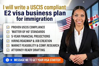 write uscis compliant e2 visa business plan for immigration