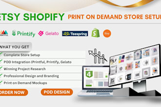do etsy pod store setup print on demand printify printful shopify etsy pod store