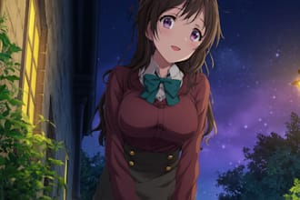 draw original character and anime background