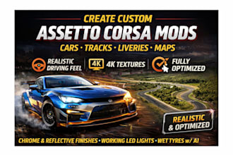 create gps accurate assetto corsa tracks assets, custom assetto corsa car