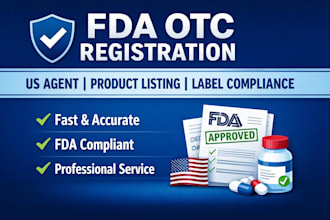 do fda otc drug registration, US agent service, product listing and label