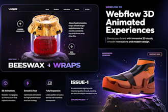 webflow website design 3d animated figma to webflow landing page development