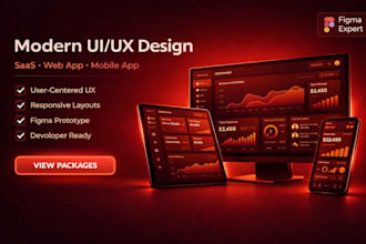 do ui ux design for website ui ux, app design, saas dashboard using figma