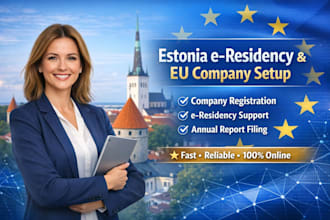 register your estonia e residency, eu company setup,vat and annual report filing