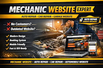 build mechanic website auto repair car repair automobile website