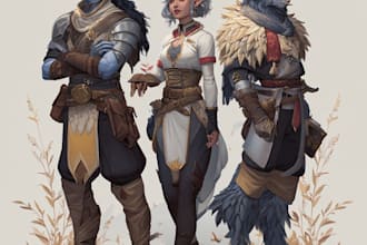 draw your dnd party art or dnd character art no ai