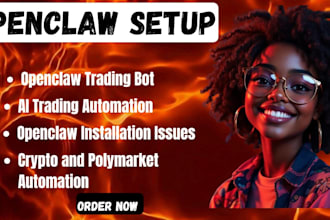 setup openclaw trading bot, polymarket bot and ai automation