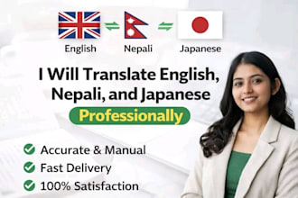 translate english, nepali, japanese professionally