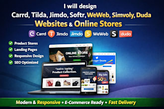 design carrd tilda jimdo sotfr weweb simvoly duda product website store design