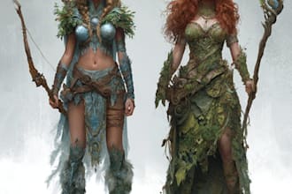 draw fantasy character or monster design for dnd illustration and video games