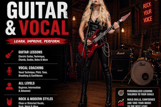teach guitar lessons and help you improve your singing voice