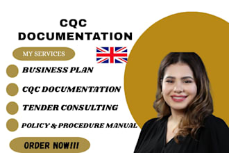 write cqc documentation, policies and procedures, and business plan