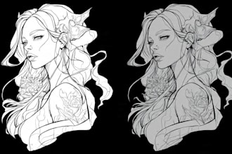 make a minimalist lineart tattoo design or illustration