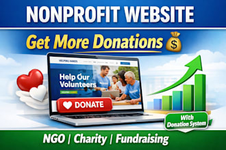 create ngo nonprofit website for donations, fundraising and 501c3