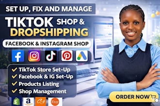 setup tiktok shop fix tik tok shop, tiktok ads, fb shop,ig shop website traffic