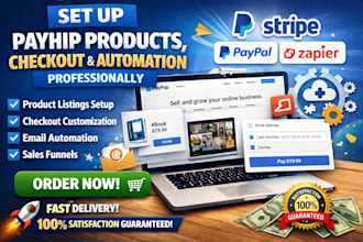 set up shopify ebay payhip product store checkout and automation proffessionally